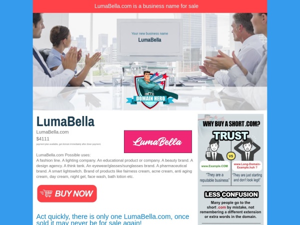 lumabella.com website captura de tela LumaBella Business Name - Company Name Generator
