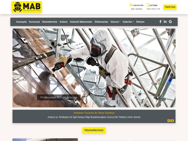 mabasbest.com.tr website screenshot MAB Asbest Söküm ve Bertaraf Hizmetleri, Türkiye'nin En İyi Asbest Şirketi | MAB Asbest Söküm ve Ber