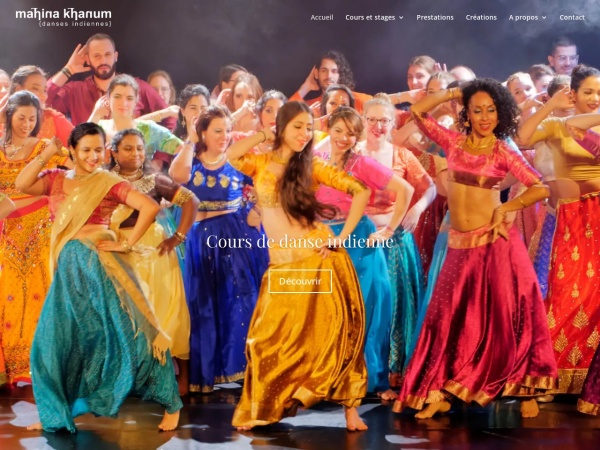 mahinakhanum.com website Скриншот Cours et spectacles de danse indienne - Mahina Khanum