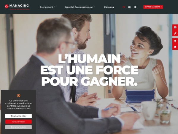 managing.fr website skærmbillede Managing - Conseil en Ressources Humaines