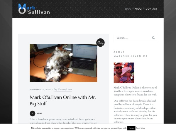 markosullivan.ca website screenshot Mark O’Sullivan Online