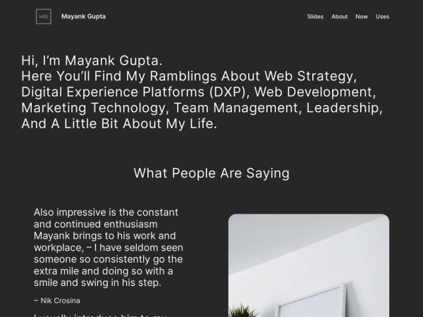 mayankgupta.com website Скриншот Mayank Gupta