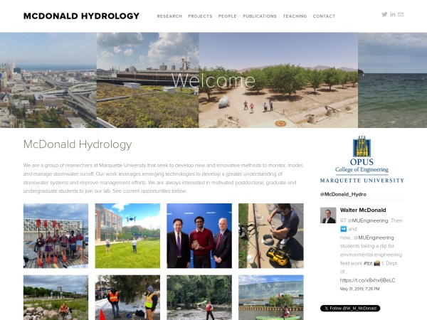 mcdonaldhydrology.com website Скриншот McDonald Hydrology