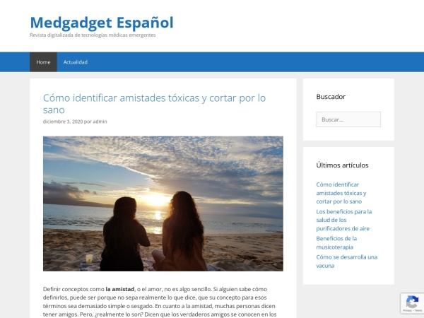medgadget.es website ekran görüntüsü Medgadget Español - Revista digitalizada de tecnologías médicas emergentes