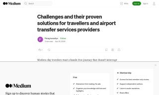 Challenges and their proven solutions for travellers and airport trans