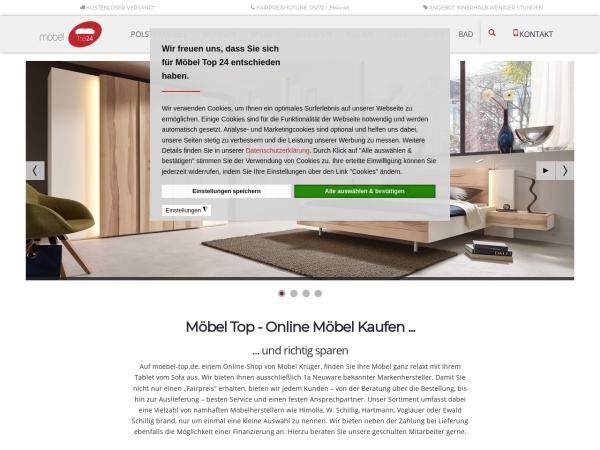 moebel-top24.de website captura de tela Möbel online kaufen - günstig im Online-Shop von Möbel Top