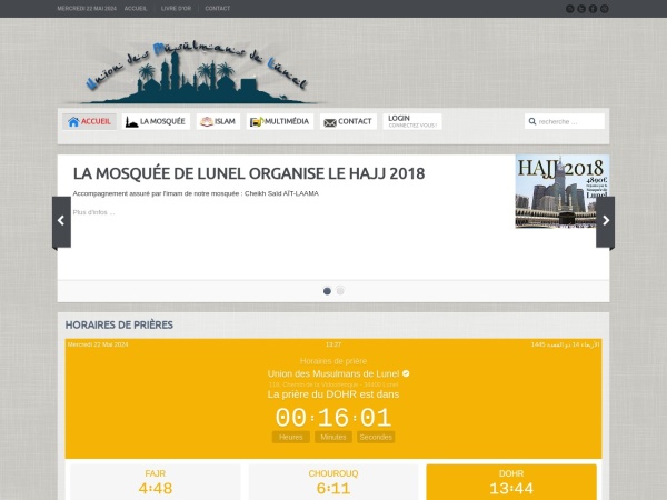 mosquee-lunel.com website kuvakaappaus Accueil