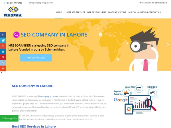 mrseoranker.com website skærmbillede SEO Company in Lahore | SEO consultant | SEO Services pakistan