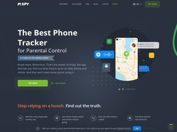 mspyonline.com website Скриншот mSpy™ Cell Phone Tracker: Your #1 Monitoring Tool
