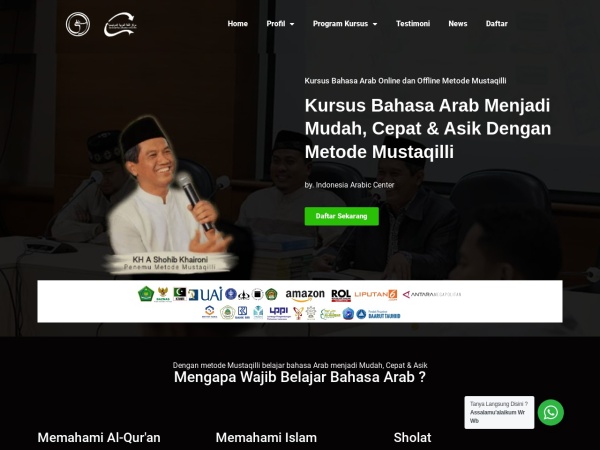 mustaqilli.com website immagine dello schermo Kursus Bahasa Arab Online dan Offline dengan Metode Mustaqilli