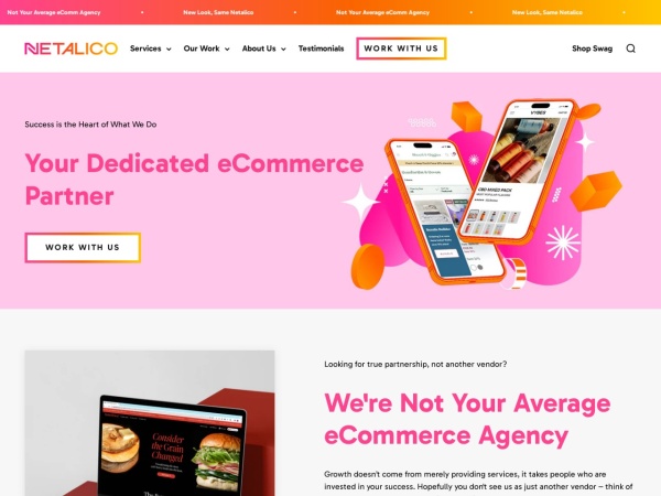 netalico.dev website Bildschirmfoto Netalico Commerce - Magento/Shopify/BigCommerce Development