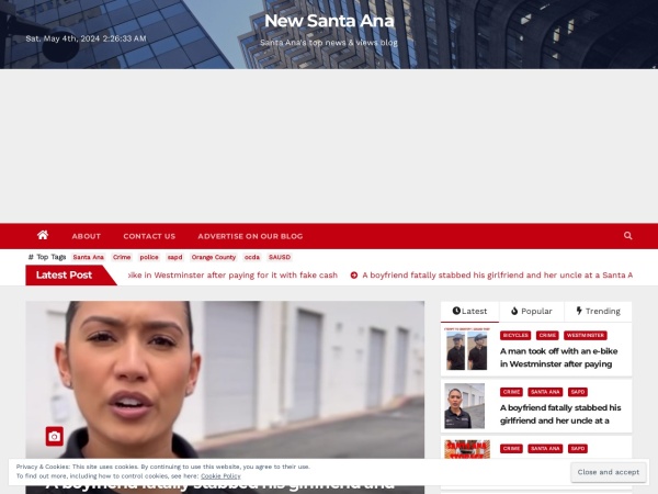 newsantaana.com website skærmbillede New Santa Ana – Santa Ana's top news & views blog