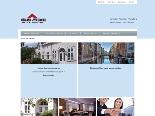 nuw-immobilien.de website ekran görüntüsü N&W Niemann & Wieczorek Immobilien OHG - Immobilienmakler und Hausverwalter in Hamburg