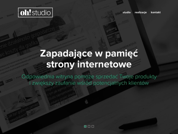 ohstudio.pl website ekran görüntüsü Projektowanie graficzne, strony internetowe - OH! Studio