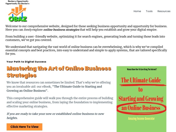 onlinebusinessatoz.com website Скриншот Online Business AtoZ Marketing Ideas, Courses, Opportunities