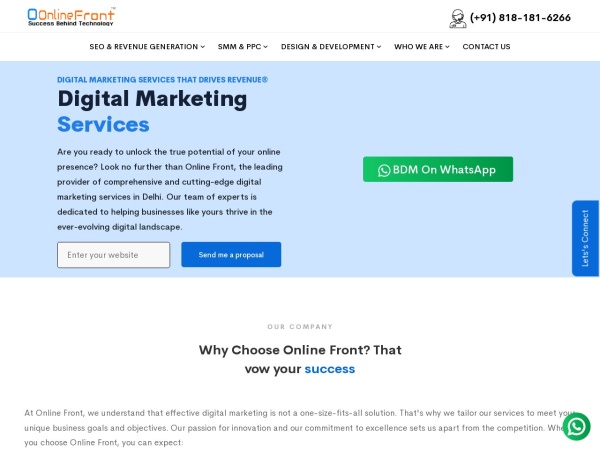 onlinefront.in website capture d`écran Best Digital Marketing Company in Delhi, India | Online Front
