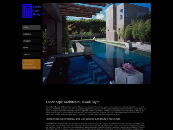 pacificlandesign.com website screenshot Landscape Architects Hawaii Based - Pacific Land Design