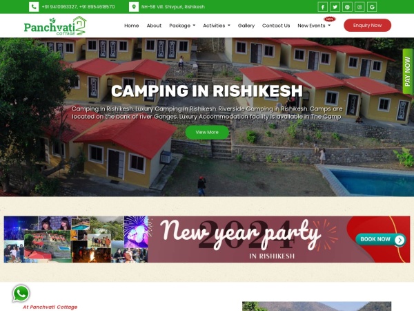 panchvaticottage.com website captura de pantalla Camping in Rishikesh : 30% Off On Rishikesh Camping