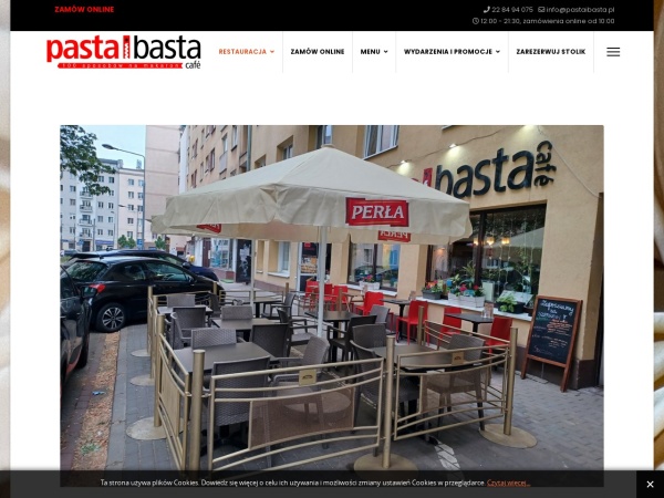 pastaibasta.pl website capture d`écran Pasta i basta | Restauracja włoska na Mokotowie - Restauracja włoska