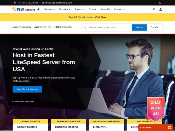 peekhosting.com website screenshot Best WordPress Hosting | Cheap Web Hosting Sri Lanka | LK Domains