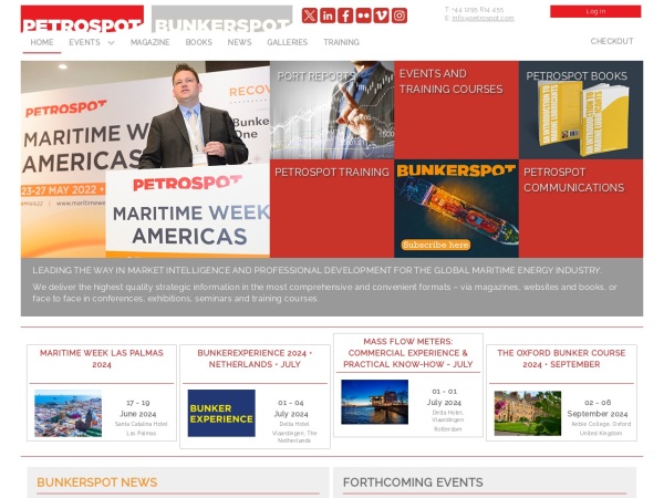 petrospot.com website capture d`écran Home - Petrospot  - Transport, Energy & Maritime Intelligence