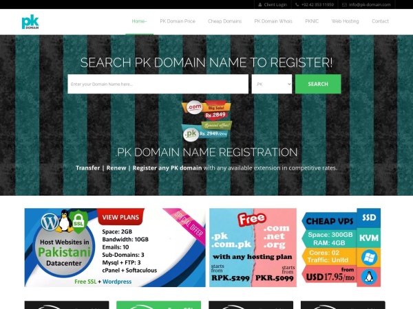 pk-domain.com website ekran görüntüsü PK Domain Registration, Register .PK Domain Name - PK-DOMAIN.com