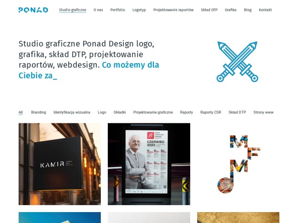 ponad.pl website Скриншот Studio graficzne Gdańsk - Ponad Design - logotyp, logo, grafika, skład dtp