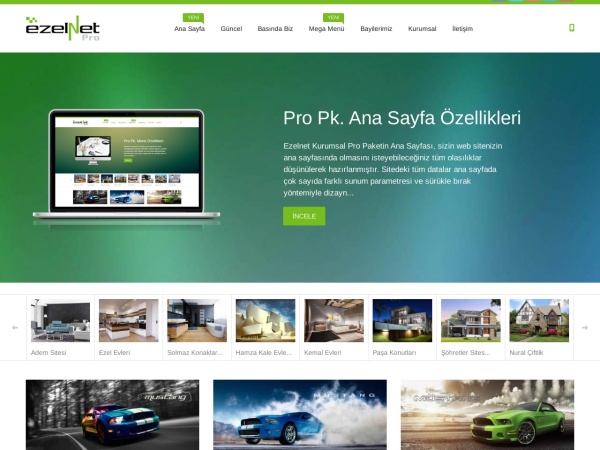 pro.ezelnet.com.tr website screenshot Ana Sayfa
