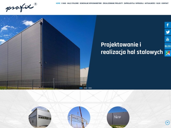 profixhale.pl website immagine dello schermo Budowa hal stalowych - projekty i montaż konstrukcji| Profix