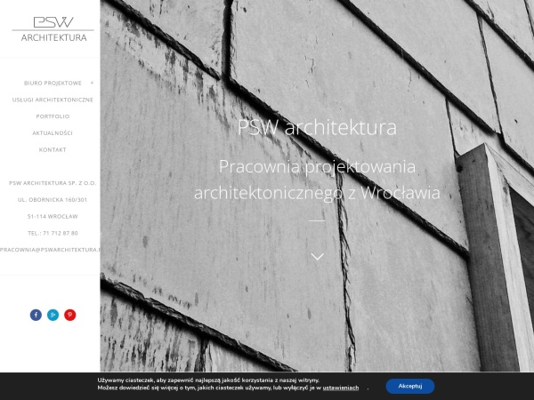 pswarchitektura.pl website capture d`écran PSWARCHITEKTURA: Biuro Projektowe / Architektoniczne Wrocław, Architekt - Architekci / Pracownia Arc