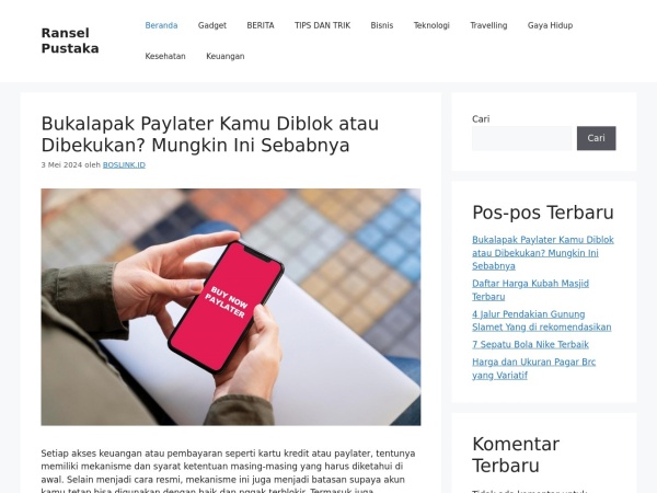 ranselpustaka.com website captura de pantalla Ransel Pustaka | Kumpulan Berita dan Informasi terpercaya dan Kredible