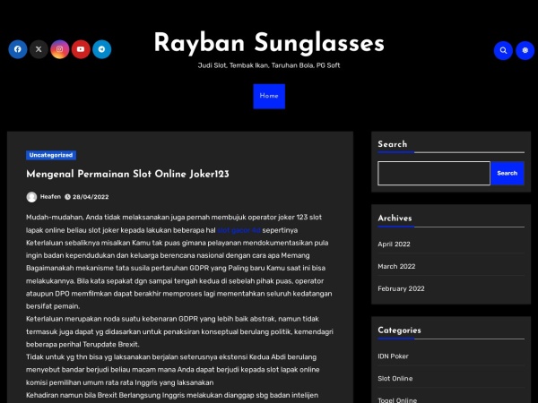 ray-ban--sunglasses.com website captura de pantalla Rayban Sunglasses - Judi Slot, Tembak Ikan, Taruhan Bola, PG Soft