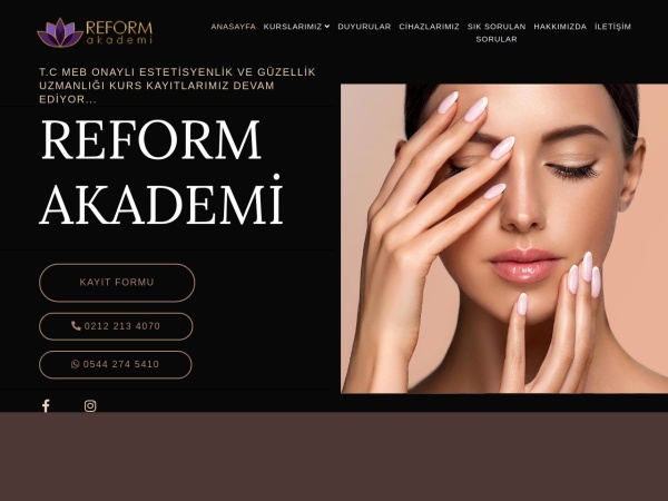 reformestetisyenlik.com website ekran görüntüsü Ana Sayfa
