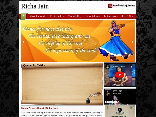 richajain.net website Скриншот Richa Jain