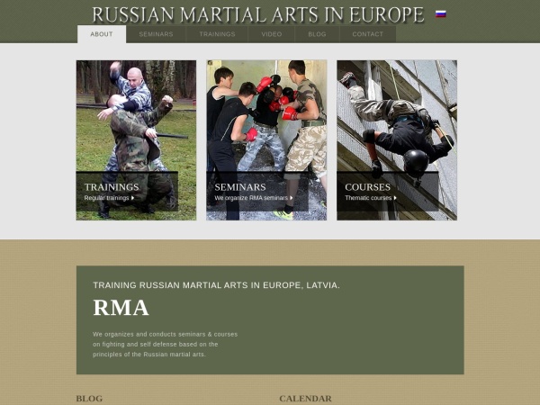 rma.lv website captura de tela Russian Martial Arts Europe | Тraining Martial Arts Riga | RMA Latvia