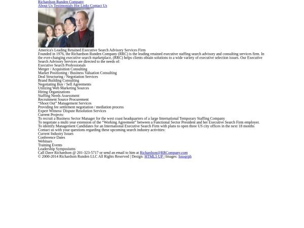 rrcompany.com website captura de pantalla Executive Search Advisory Services - RRC provides retained executive recruiting consulting services