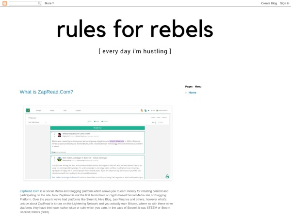 rulesforrebels.blogspot.com website skärmdump Rules For Rebels