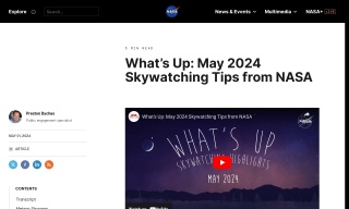 What’s Up: May 2024 Skywatching Tips from NASA
