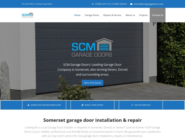 scmgaragedoors.com website immagine dello schermo Somerset's Leading Garage Door Installer | SCM Garage Doors