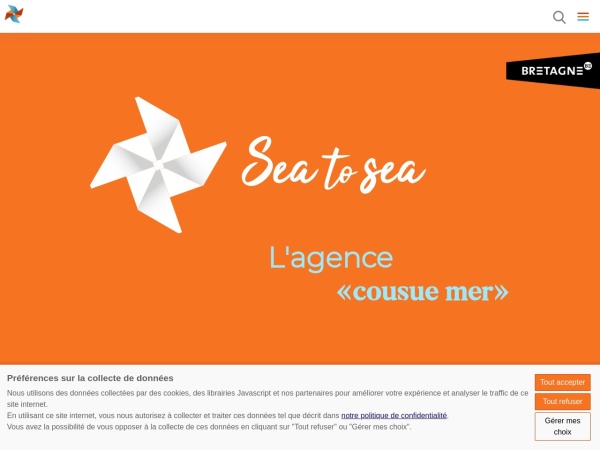 seatosea.fr website screenshot Sea to sea, l'agence de communication maritime "cousue mer"