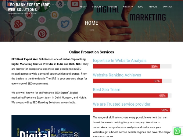 seorankexpert.in website Скриншот SEO RANK EXPERT Online Website Business Promotion Services