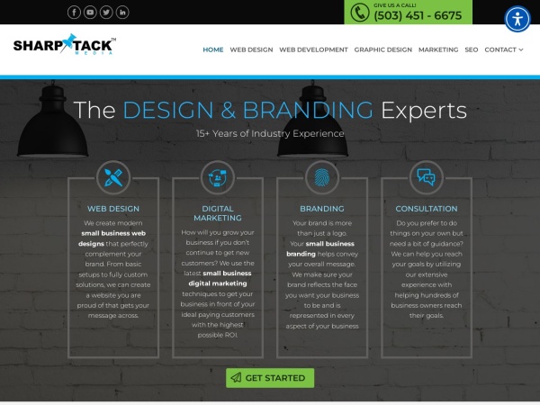 sharkattackmedia.com website captura de tela Small Business Web Design, Digital Marketing & Branding