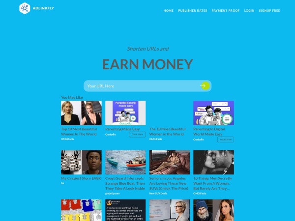 short.pe website screenshot short.pe - Earn money on shorten links. Make short links and earn the biggest money.