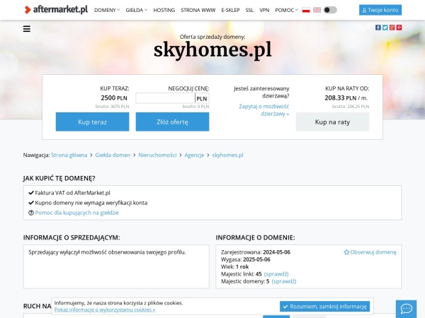 skyhomes.pl website capture d`écran Skyhomes.pl - Znajdź swoje mieszkanie marzeń!