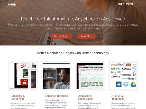 snaphop.com website screenshot Recruitment Marketing Platform | SnapHop