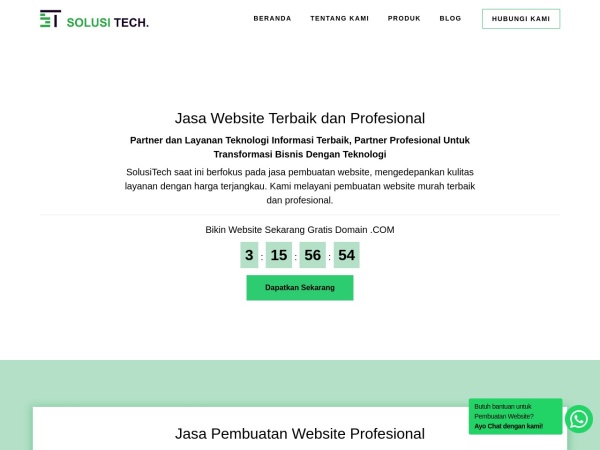 solusitech.com website ekran görüntüsü SolusiTech - Jasa Website Terbaik dan Profesional