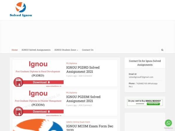 solvedignou.in website immagine dello schermo IGNOU Solved Assignments 2019-20 | IGNOU Books | IGNOU Study Material | IGNOU Solved Question Papers