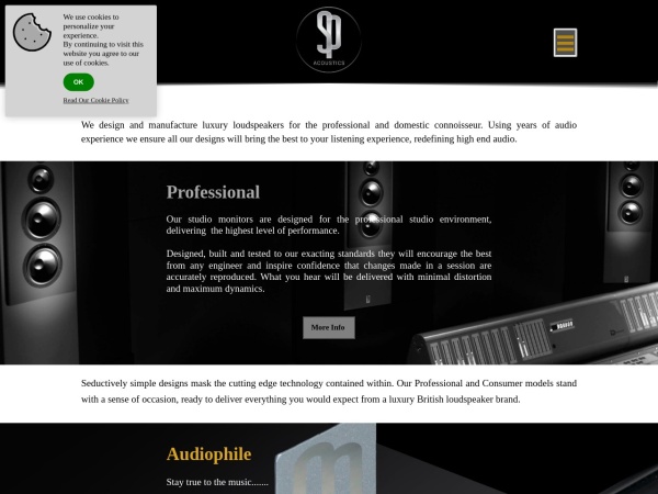 spacoustics.co.uk website captura de pantalla SP Acoustics