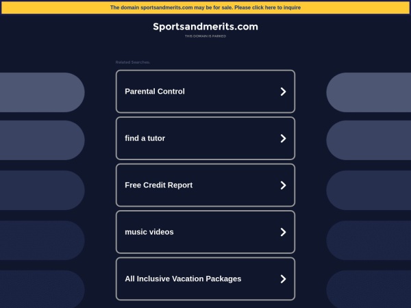 sportsandmerits.com website Скриншот sportsandmerits.com This domain has expired!