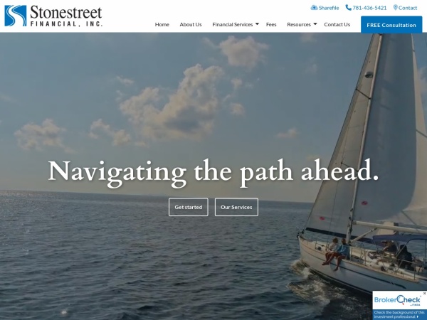 stonestreetfinancialinc.com website skærmbillede Financial Planning Services | Retirement Plans | Boston | Quincy